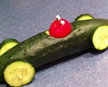 Educating CHildren|Preschool|Art|food|Cucumber Race Car